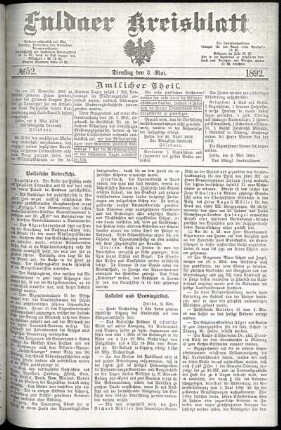 Ausgabe vom Dienstag, den 03. Mai 1892.