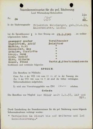 Weinberger, Friedrich