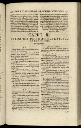 Caput III. De Legitimatione Illegitime Natorum Et Dispensatione.