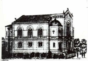 Konstanz, KN; Synagoge, Außenansicht (Zeichnung)