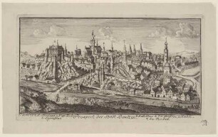 Prospekt der Stadt Bautzen in Ostsachsen, aus einer Reihe Dresdner und sächsischer Ansichten von Schlitterlau um 1770