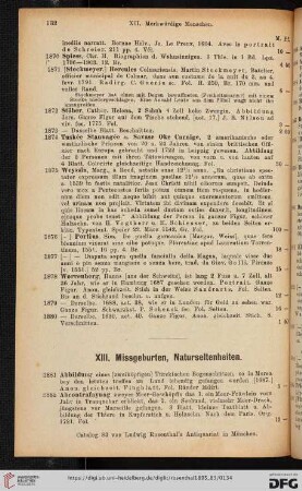 XIII. Missgeburten, Naturseltenheiten (Nr. 1881-1952)