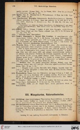 XIII. Missgeburten, Naturseltenheiten (Nr. 1881-1952)