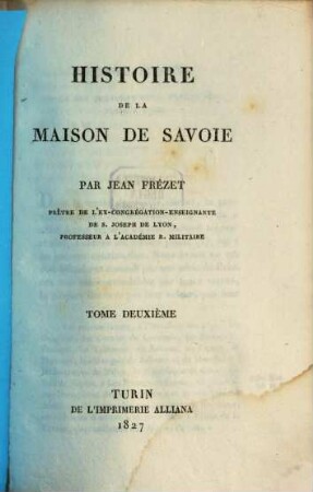 Histoire de la maison de Savoie, 2