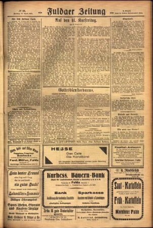 Zweite Ausgabe vom Freitag, den 15. April 1927.