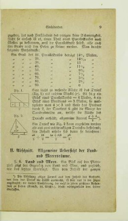 II. Abschnitt. Allgemeine Uebersicht der Land- und Meeresräume