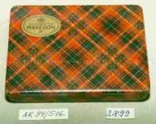 Blechdose für "20 CIGARETTEN MAXEGON A" (auf Deckel-Innenseite: I.P.H. Hagedorn und Co Hamburg - Berlin)
