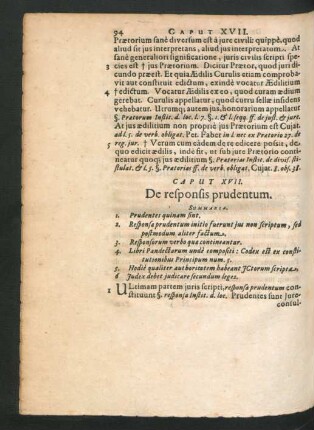 Caput XVII. De responsis prudentum.