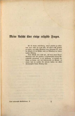 Das unbewußte Geistesleben und die göttliche Offenbarung : ein Versuch durch genauere Kenntniß der menschlichen Seele Religion und Wissenschaft zu versöhnen, 2