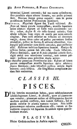 Classis III. Pisces