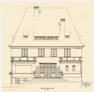 Einfamilienhaus mit Garten, Berlin (?): Aufriss Gartenansicht 1:50