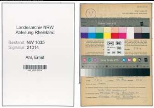 Entnazifizierung Ernst Ahl , geb. 12.02.1905 (Grubenangestellter)