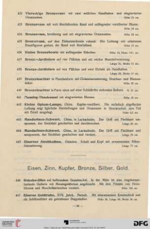 Eisen, Zinn, Kupfer, Bronze, Silber, Gold (Nr. 446-534)