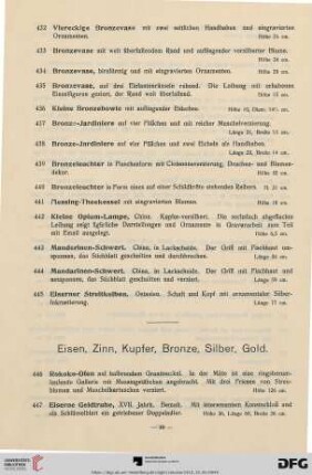 Eisen, Zinn, Kupfer, Bronze, Silber, Gold (Nr. 446-534)