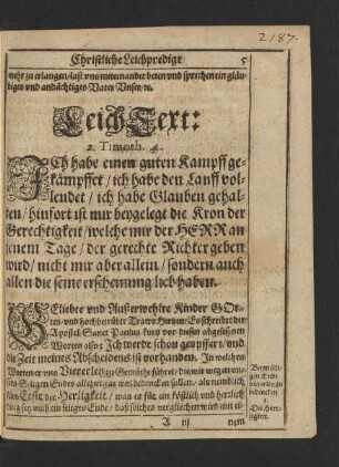 Leich-Text: 2. Timoth. 4.