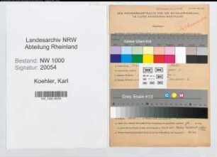 Entnazifizierung Karl Koehler, geb. 19.06.1906 (Arbeiter)