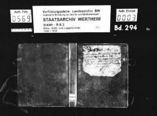 Zinsbuch über Allersheim, Albertshausen, Bütthard, Gau- und Waldbüttelbrunn, Tiefenthal, Euerhausen, Gützingen, Heidingsfeld, Höttingen, Lindflur, [Klein-]rinderfeld, Sulzdorf, [Ober-]wittighausen, Würzburg anno 1720