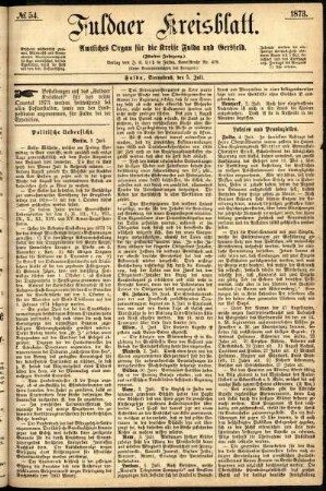 Ausgabe vom Samstag, den 05. Juli 1873.