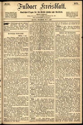 Ausgabe vom Samstag, den 05. Juli 1873.