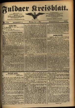 Ausgabe vom Montag, den 08. Mai 1905.