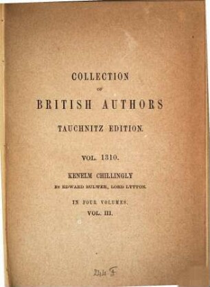 Kenelm Chillingly, his adventures and opinions, 3
