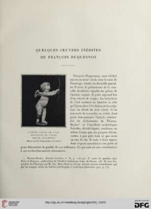 5. Pér. 7.1923: Quelques œuvres inédites de Français Duquesnoy