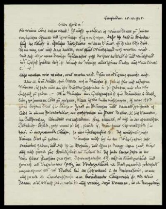 Brief von Otto Ubbelohde an Erika Metz