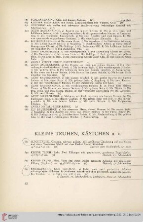 Kleine Truhen, Kästchen (Nr. 689-698)