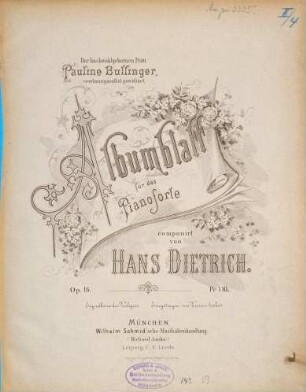 Albumblatt : für d. Pianoforte ; op. 16