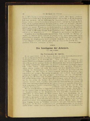Die Intelligenz der Ameisen. I.