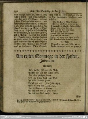Am ersten Sonntage in der Fasten, Invocavit