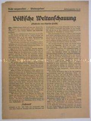 Flugblatt zur Reichstagswahl am 4. Mai 1924 mit einer Rede von Theodor Fritsch