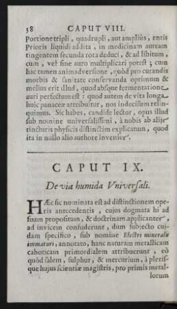 Caput IX. De via humida Universali