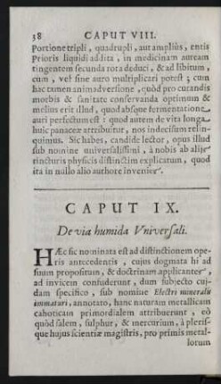 Caput IX. De via humida Universali