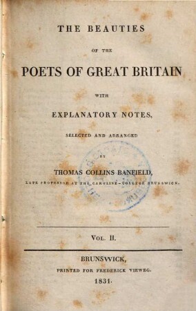 The Beauties of the Poets of Great Britain, 2
