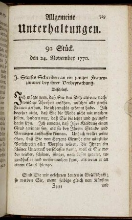 92 Stück. den 24. November 1770.