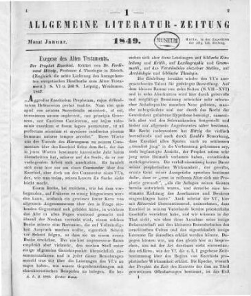 Hitzig, F.: Der Prophet Ezechiel. Leipzig: Weidmann 1847. (Kurzgefasstes exegetisches Handbuch zum Alten Testament. Lfg. 8)