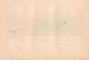 Wellenlandschaft in der südlichen Mongolei, altes Gebirge unter Löss