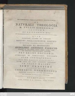 Sectio 1: De Existentia Dei