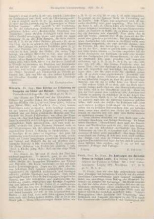 181-182 [Rezension] Wünsche, August, Neue Beiträge zur Erläuterung der Evangelien aus Talmud und Midrasch