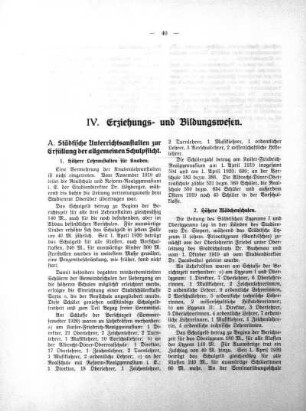 IV. Erziehungs- und Bildungswesen