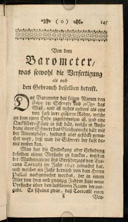145-176, Von dem Barometer, das sowohl die Verfertigung als ...