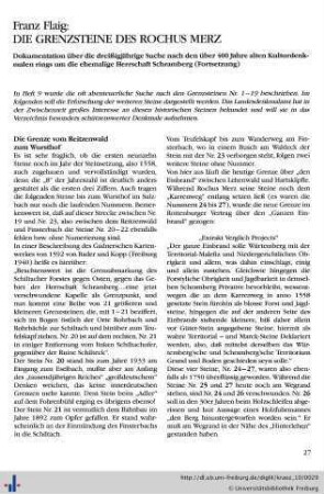 Die Grenzsteine des Rochus Merz.
