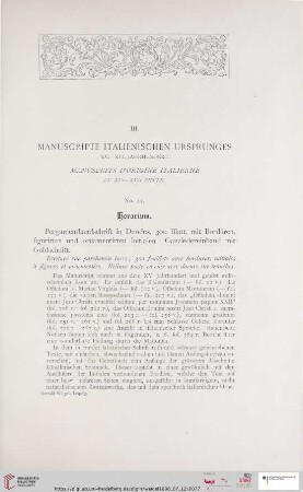 III. Manuscripte italienischen Ursprunges XV.-XVI. Jahrhundert (Nr. 47 - 50)