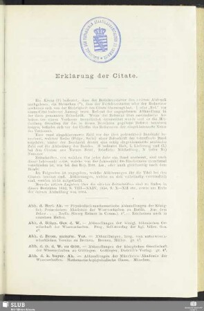 Erklärung der Citate