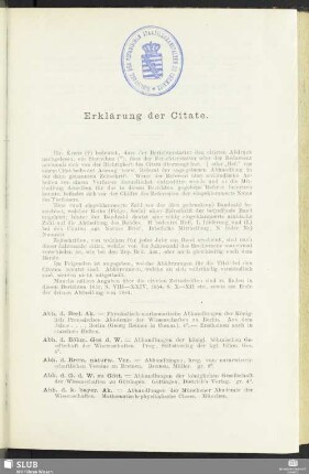 Erklärung der Citate
