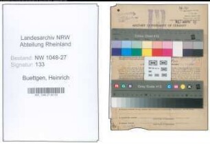 Entnazifizierung Heinrich Buettgen , geb. 04.02.1903 (Versicherungsangestellter)