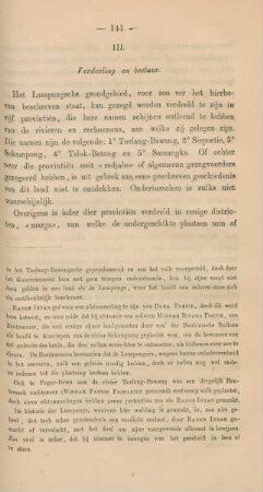 III. Verdeeling en bestuur