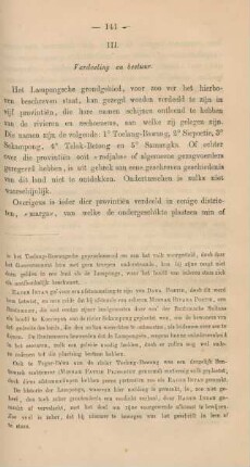 III. Verdeeling en bestuur