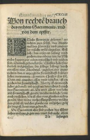 Von rechtem brauch des rechten Sacraments/ und von dem opffer.